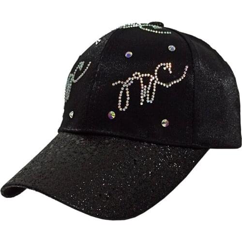 Fashion Letter Rhinestone Ladies Baseball Cap Woman Elegant Casual Street Wear Outdoor Travel Sun Protection Sun Hat