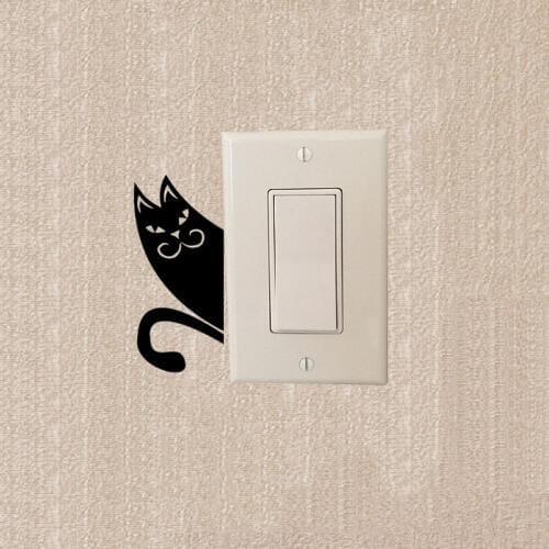 Naughty Pet Cat Switch Sticker Vinyl Decorative Stickers Fashion Wall Decal 2SS0533