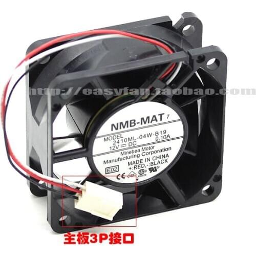 NMB-MAT 2410ML-04W-B19 E02 DC 12V 0.10A 60x60x25mm Server Cooling Fan