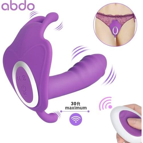 Abdo Wearable Dildo Vibrator For Women Wireless Remote Control Masturbator G Point Invisible Butterfly Vibrator Adult Toy