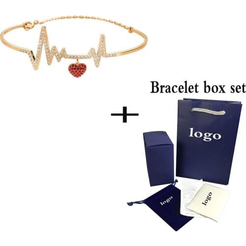 New Red Heart-shaped Crystal Bracelet Elegant Temperament Womens Jewelry Send Girlfriend Romantic Birthday Gift