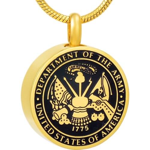 IJD8419 UNITED STATES OF AMERICA ARMY Stainless Steel Memorial Urn Necklace For Men Keepsake Cremation Jewelry Engravable