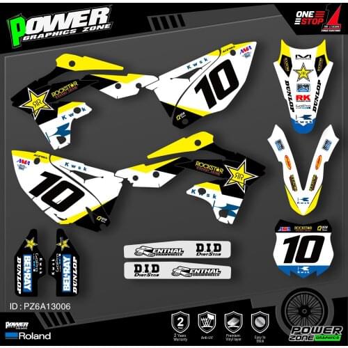 PowerZone Custom Team Graphics Decals Stickers Kit For Kawasaki Decal 2013 2014 2015 2016 KXF250 KX250F 006