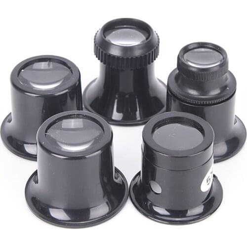Portable 5X 10X 15X 20X Jeweler Watch Magnifier Tool Monocular Magnifying Glass Loupe Lens Eye Magnifier Len Repair Kit Tool