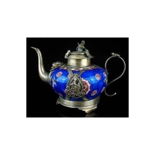 Crafts Arts design silver monkey Collectibles Tibet Silver carved porcelain dragon tools wedding Decoration Brass