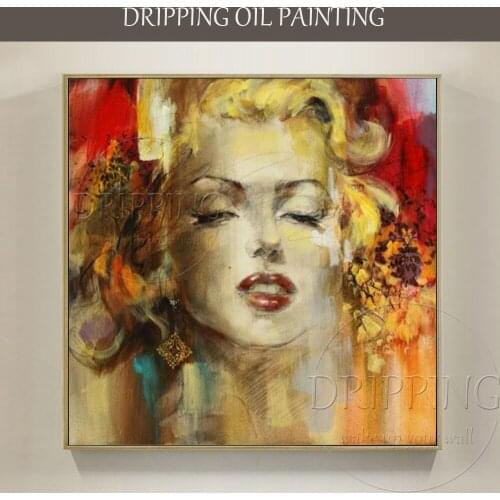 Artist Hand-painted High Quality Impressionist Portrait Oil Painting for Wall Decor Famous Marilyn Monroe Portrait Oil Painting