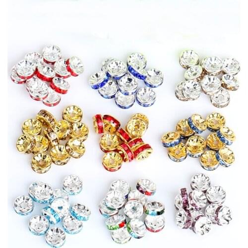 SEA MEW 100 PCS 6mm 8mm 10mm Round Lampwork Glass Beads Connectors DIY Accessories For Jewelry Making