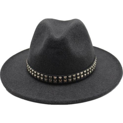 Seioum 2018 Autumn Winter wool Sun Hat Women Men Fedora Hat Classical Wide Brim Felt Floppy Wool100% Solid color Cap hats
