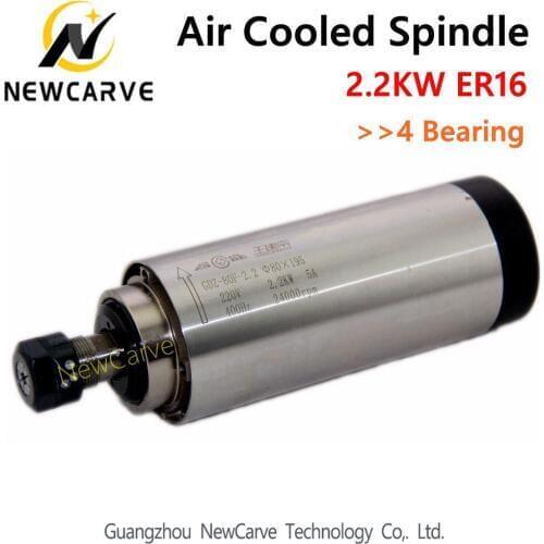 2.2KW Air Cooled Spindle ER16 Milling Spindle 2.2KW 220V 80*195mm With 4 Bearing Newcarve