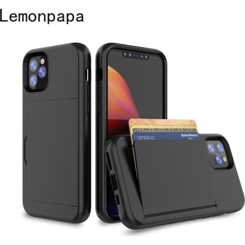 PC+TPU Shockproof Phone Case for IPhone 12 11 Pro Max Card Pocket Phone Case for IPhone 6 7 8 Plus X Xr Xs Max Se2020 Phone Case
