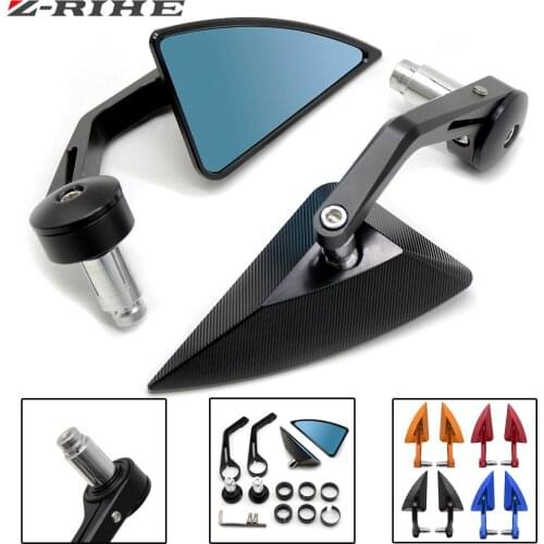 ZRIHE Universal Black Motorcycle Mirror Motor Motorbike Rearview Side Handle Bar End Mirrors For Suzuki Kawasaki Yamaha