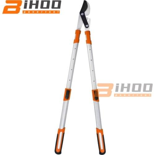 YJ-703 New Telescopic Long Length Scissor Hedge Anvil Shear Anti-Slip Grip Garden Pruning Hand Tool Ratchet Cut Tree Branch