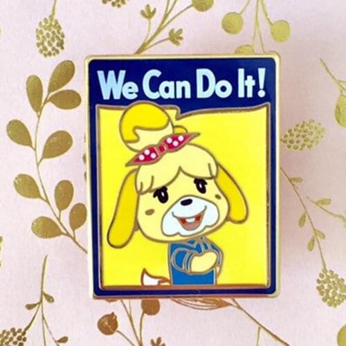 Isabelle the Riveter We Can Do It Brooch Pins Enamel Metal Badges Lapel Pin Brooches Fashion Jewelry Accessories