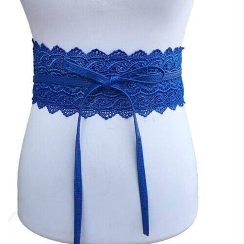 Self Tie Waistband Belts For Women Fashion Black White Wide Corset Hollow Flower Belt Female Wedding Dress Waist Band