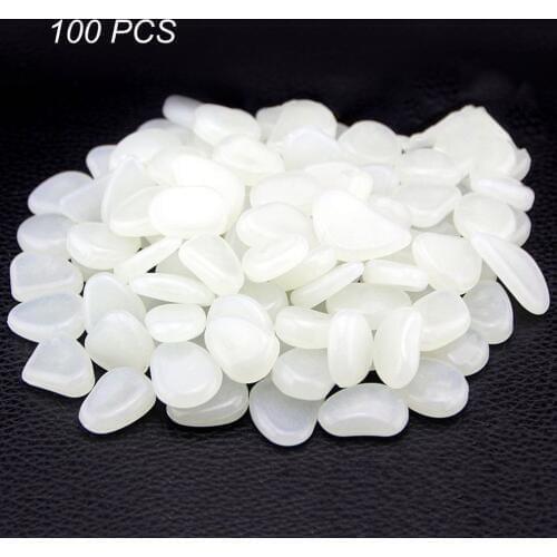 100 pcs/bag Luminous Pebbles Stones Glow In The Dark Garden Ornaments Wedding Decoration Fish Tank Flower Pot
