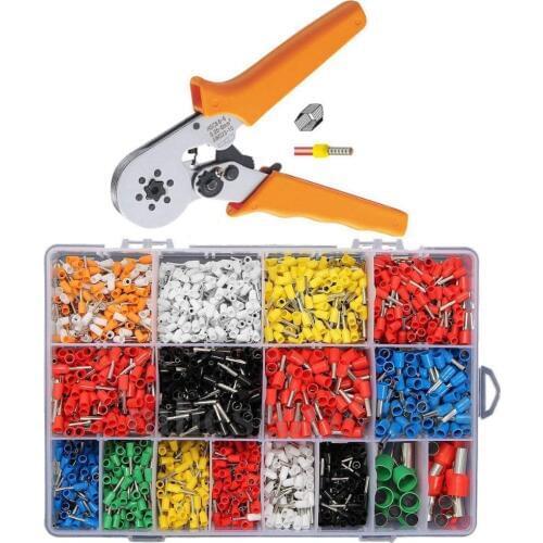 2120pcs Tube Ends Ferrule Terminals Assortment Kit Crimper Hexagon Crimping Tool