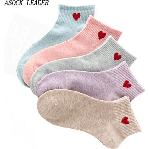 5 Pairs/Lot 2018 Spring New Funny Socks Fashions Loving smile Female Cotton Long White Socks 6 styles
