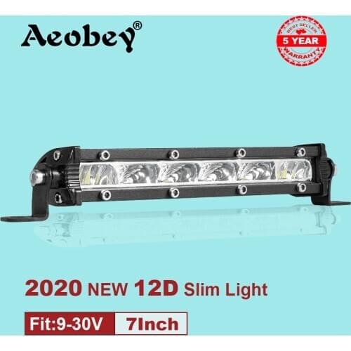 Aeoby slim light 7inch 18w led light bar 4x4 accessories off road for ATV UTVled bar offroad 12V 24V Spot&Flood car light
