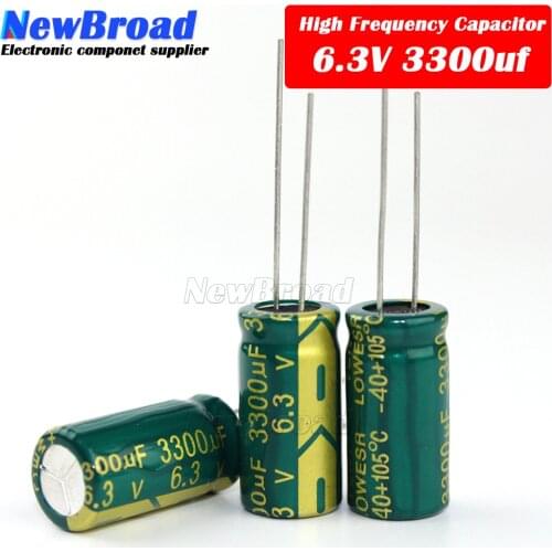 5PCS Aluminum electrolytic capacitor 3300UF 6.3V 10V 16V 25V 35V 50V 63V high frequency low resistance long life 3300UF Green
