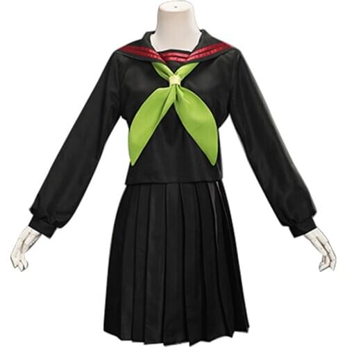 Anime Kimetsu no Yaiba Cosplay Costume Demon Slayer Kamado Nezuko Sailor Suit Girls JK School Uniform Outfits Women Wig