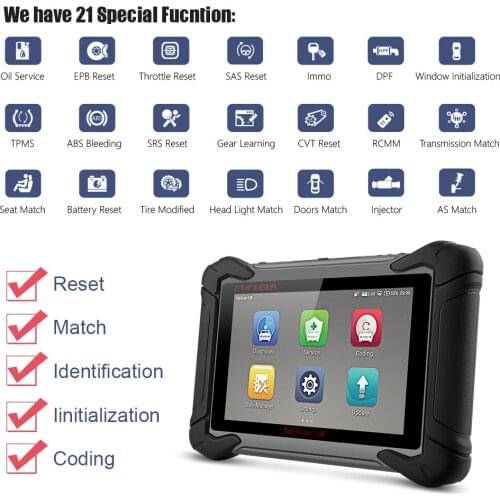 EUCLEIA S8S OBD2 Full system Automotive Scanner Code Reader EPB TPMS SRS Tire ECU Coding Car Diagnostic Tool OBD 2 Scanner