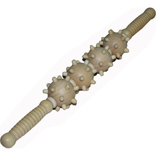 44cm Wooden Home Spa Muscle Roller Stick Cellulite Blaster Fascia Trigger Point Release Self Back Massage Stick Tool Product