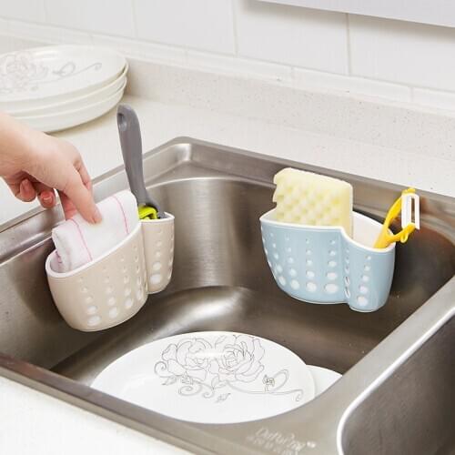 Kitchen Sponge Holder With a Sponge Suction Cup Bathroom Sucker Holder Sponge Sink Soap Drain Rack Storage Holder
