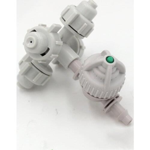 DWZ Cross Misting Sprinkler Anti-drip And 1/4 Inch Single Barb Connector Hanging Sprinkler Atomized Garden Irrigation 20 Pcs