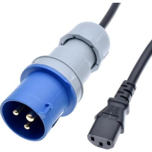 IEC309 332P6 to IEC320 C13 Connector Power cord,Connect Device with 14 Inlet receptacle into 31326 Outlet ,IP44,1.5mm gauge,1-9m