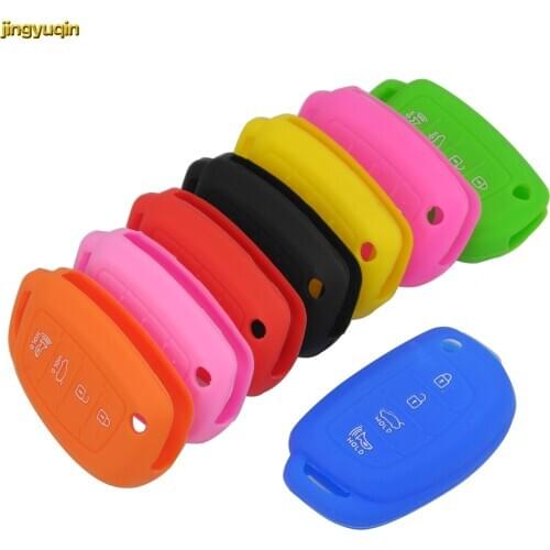 Jingyuqin 60P Silicone Remote Flip Car Key Cover For Hyundai I45 Ix35 I40 Elantra Sonata Mistra Santa F Tucson 4 Buttons