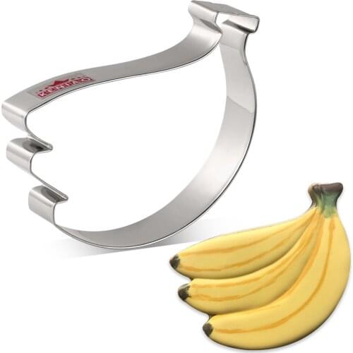 KENIAO Banana Cookie Cutter - 9.3 x 10.6 CM Fruit Biscuit Fondant Bread Pancake Molds - Stainless Steel