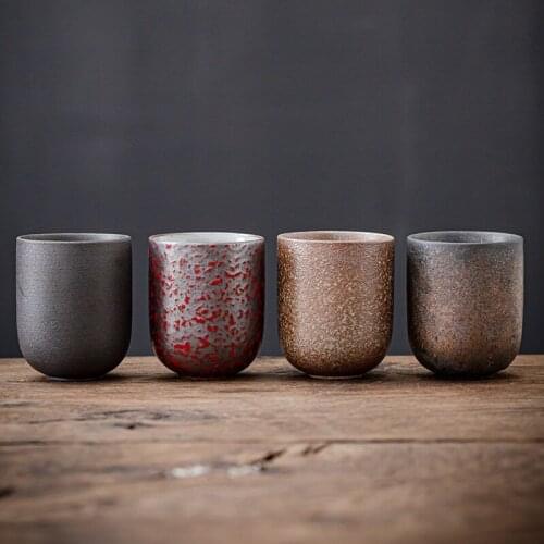 Japan Style Retro Ceramic Mug Home Hotel Restaurant Use Juicy Tea Alcohol Drinkware 110ML Ins Popular Cup Without Handgrip