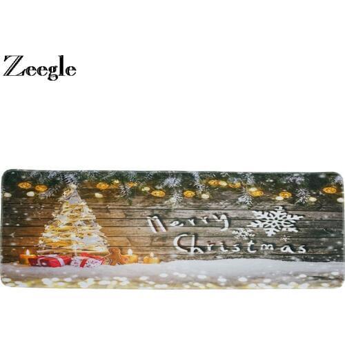 Zeegle Kitchen Carpet Living Room Bathroom Door Mat Christmas Mat Bedroom Carpet Floor Door Cover Pad Cushion Decoration Carpet