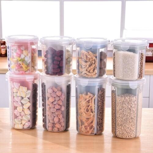 Kitchen Organizer Rectangular Dry Food Cereal Flour Beans Airtight Flip Storage Container Holders Non-toxic Cereal Storage Can