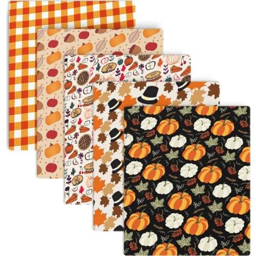 Patchwork Pumpkin Printed Polyester Cotton Fabric Sewing Quilting Fabric for Needlework DIY Handmade Accessories,c13559