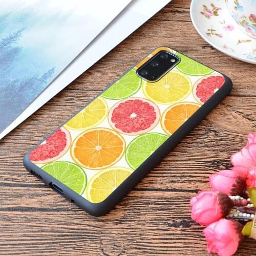 For Samsung Galaxy Citrus Fruits Pattern Print Soft Matt Phone Case