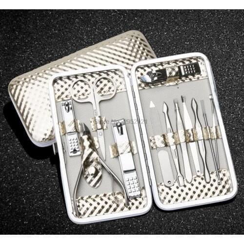 By dhl or ems 50sets 12 in 1 Stainless Steel Nail Clipper Scissors Nail Care Nipper Cutter Cuticle Grooming Kit