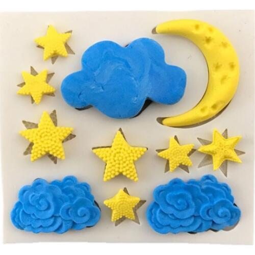 Cloud Star Moon silicone mold fondant mold cake decorating tools chocolate gumpaste mold