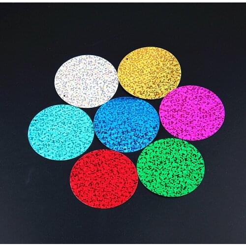 Pailettes 4cm Large Round Laser Sequins 40mm PVC Flat Loose Sequin Paillette Sewing Wedding Cloth Material Lentejuelas 10g