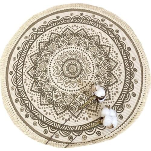 Tea Coaster Mouse Cotton Linen Dining Table Mat Round Potholder Home Anti-scalding Nordic Western Table Mat Bowl Mat