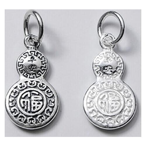 925 Sterling Silver Best Wishes Calabash Shape Good Luck Charms Women Men S925 Silver Dangle Pendant DIY Jewelry Accessories