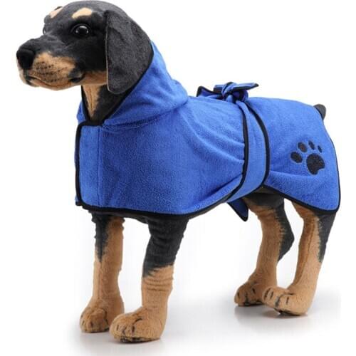 Dog Bathrobe XS-XL Pet Dog Bath Towel for Small Medium Large Dogs 400g Microfiber Super Absorbent Pet Drying Towel