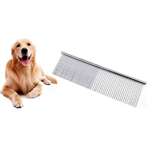 19cm Pet Comb Professional Stainless Steel Grooming Comb Cleaning Hair Trimmer Brush Pet Dog Cat Accessories 3 Size