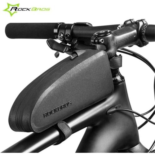 Rockbros Bicycle Bag Full Waterproof Cycling Top Tube Bag Bike Front Frame Black Shockproof Pannier Road Bike Accessories