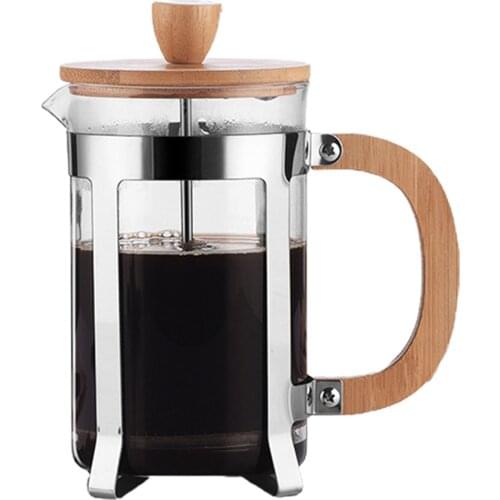 French Press Coffee Maker & Large Capacity Manual Heat Resistant Stainless Steel Glass Transparent Manual Coffee Tea Percolator