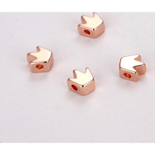 Champagne gold-plated brass crown spacer beads small hole beads charms DIY jewelry making jewelry crafts