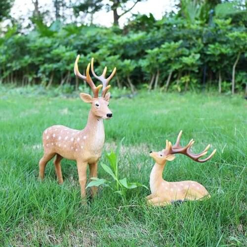 Statues And Figurines Ornaments Resin Deer Crafts Animal Sculptures Desk Decoration for Home Villa Garden Yard Decorations Gifts
