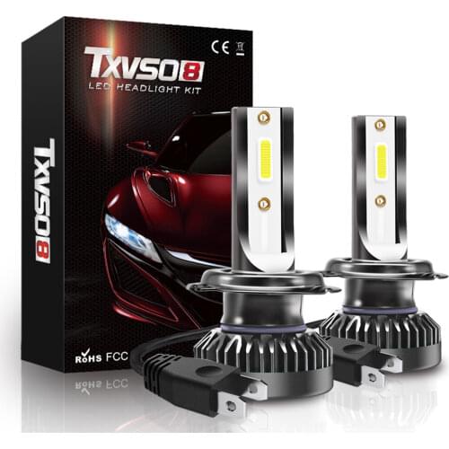TXVSO8 H7 H4 LED Headlight Bulb Luces Led Auto Headlamp 80W 12V Car Accessories 6000K Turbo Led Fog Lights 8000LM 360 Degree