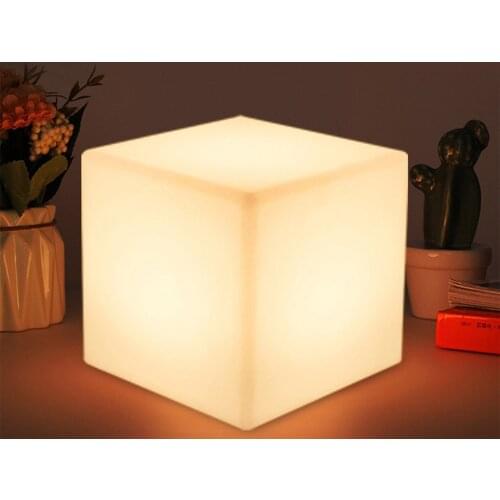LED Color Changing Cube Night Light Table Glow Lamp Gadget Home Party Decor Romantic Lighting 4 Colors Batteries Remote Control