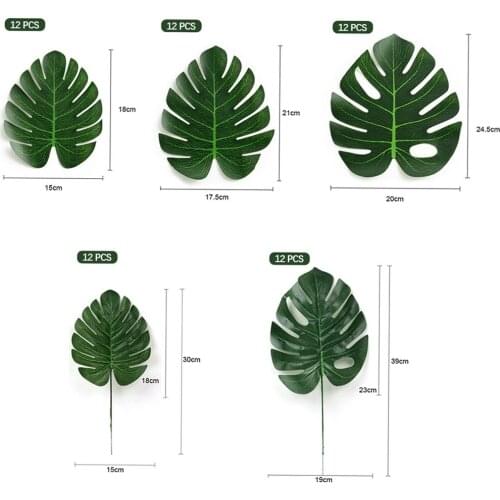 Tropical palm leaves monstera leaf Artificial plant Wedding/Party table decoration Hawaiian Luau supplies for garden